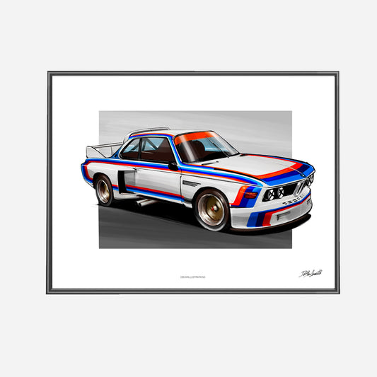 Poster | BMW 3.0 CSL Race Car - 40x30 cm