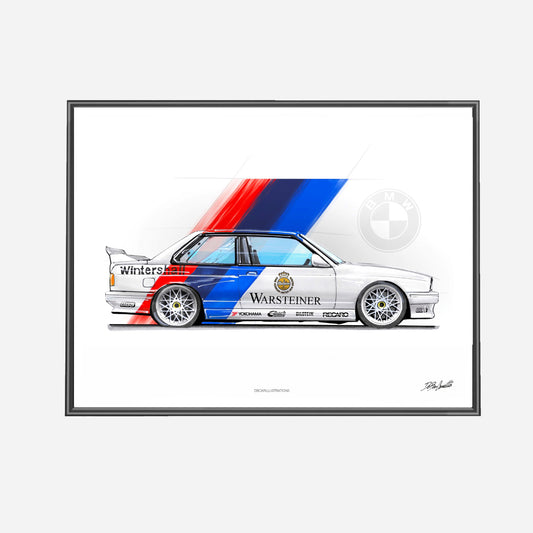 Poster | BMW E30 M3 Sport Evolution Warsteiner Livery - 40x30 cm